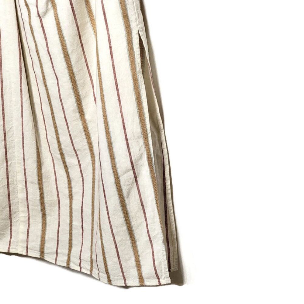 Madewell NWT Stripe Sarong Wrap Midi Skirt Twist Front Linen Cotton Size 12 - Picture 16 of 16